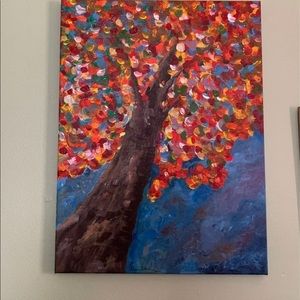 Looking up at Autumn original acrylic